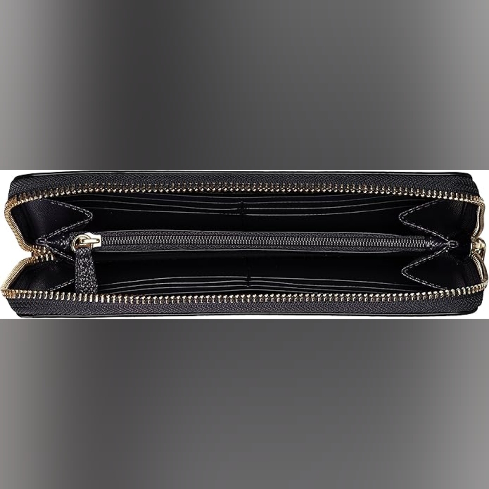 Coach MIDNIGHT LEATHER Textured Accordion zip Wallet - Picture 5 of 6
